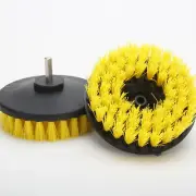 5" POWER SCRUBBER YELLOW LIGHT DUTY CLEANING DRILL BRUSH (SOFTER BRISTLES)