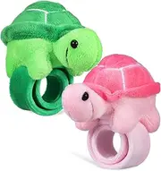 Didiseaon 2pcs Turtle Slap Bracelets Cute Animal Wristbands Soft Snap Bands for Carnival Prizes Party Favors Classroom Rewards Adorable Accessories