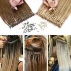 HOT AU 500X Hair Extension Micro Rings Beads Silicone Lined Micro Beads Links