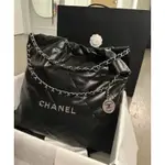 在台現貨✈️219800 香奈兒 全新CHANEL 22BAG黑銀小號