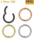 1pc 12G Surgical Steel Hinged Hoop Sleeper Nose Septum Segment Ring Earring