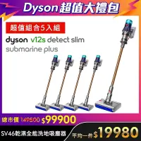 在飛比找Yahoo奇摩購物中心優惠-【超值大禮包-5入組】Dyson 戴森 V12s Detec