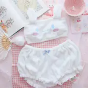 Sanrioed Kawaii Cartoon Autumn And Winter Mymelody Kuromi Cinnamoroll Pajamas Underwear Bra Little Devil Sexy Home Clothes XL Cinnamoroll10