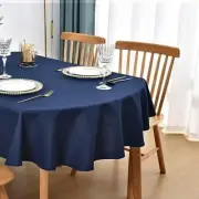 Oval Tablecloth 60x84 Inch Water Resistant Table Cloth Solid Navy Heavy Duty ...