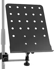 TIGER MSA30-BK Microphone/Music Stand Attachment for Lyrics, Sheet Music, Scores - Clamp Arm with Desk - Black