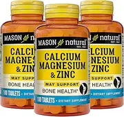 Natural Calcium Magnesium & Zinc - Supports Healthy Bones, Enhances Muscle and Nerve Function, Immune System Booster, 100 Tablets (Pack of 3)