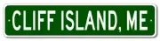 Cliff Island, Maine Metal Wall Decor City Limit Sign - Aluminum