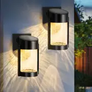 2 Pack Solar Wall Lights Outdoor, IP65 Waterproof Wall Light for Porch, Fence...
