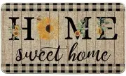 Sunflowers Doormat Home Sweet Home Indoor Outdoor Patio Welcome Door Summer