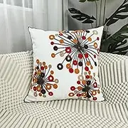 MANQILE 1pc Floral Embroidery Throw Pillow Cover for Sofa Bed and Living Room Home Decor Without Pillow Insert