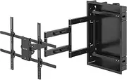 VIVO Recessed 50 to 75 inch LED LCD TV Wall Mount, Articulating Full Motion in-Wall TV Bracket for Flush Installation, 76cm Extended Articulating Arm, Holds up to 50kg, Black, MOUNT-REC01