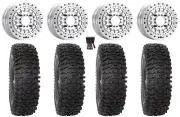 MetalFX Hitman Beadlock 15x6 Wheels Raw 32" RC500 Tires Pioneer 1000 / Talon
