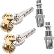 2 Sets Tire Inflator Chuck Air Chuck Quick Connect Clip Air Chuck Lock Inflate Locking Air Chuck Air Compressor Tire Chuck Air Compressor Accessories Tire Air Chuck Clip Chuck