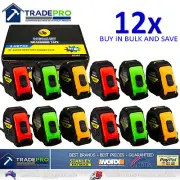 12x Tape Measure 8m Metric Medalist® 12pc H/Duty RubberGrip TripleBladeStop Med