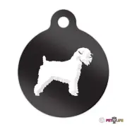 Wheaten Terrier Engraved Keychain Round Tag w/tab wheatie Many Colors