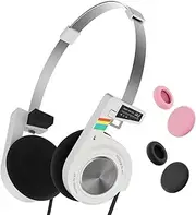 iKF R3 Retro Bluetooth On Ear Headphones, Deep Bass Wireless Headset, Stereo Sound, Lightweight and Foldable, Up to 60H Playtime, Removable Earmuffs, Double-Device Connection for Laptop/PC/Phone