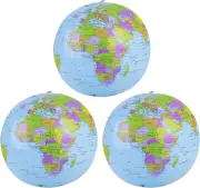 Molain 3 Pcs Inflatable Globes, PVC World Globe, 16 Inch before Inflated, 12 ...