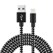 Catzon 1M 2M 3M Several Packs iPhone Cable Phone Charger Nylon Braided Fast Charger Cable USB Cord -Black White