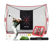 Golf Net, 10x7ft Golf Practice Net with Chipping Net, Golf Mat, Silk Target, ...