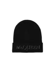 Alexander McQueen Logo Embroidered Turn-Up Brim Beanie S,L,M Black