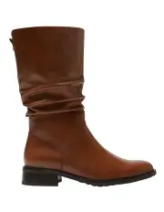 [Easy Steps] Adam Leather Boots in Mid Brown