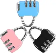 [YOLOPARK] 3 Pack Combination Lock 3 Digit Padlock Resettable and Waterproof for School Gym Suitcases Locker, Luggage, Briefcases, Computer Bags, Schoolbags, Backpacks, Locker, Drawers, Toolkit and Cabinets