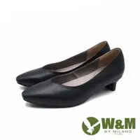 在飛比找樂天市場購物網優惠-W&M 舒適氣墊V領尖頭包鞋 淑女鞋 女鞋-黑