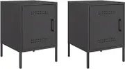 ** vidaXL Industrial Bedside Cabinets 2 pcs Black - Steel Construction - 36x39x50.5 cm - Nightstand/Side Table for Bedroom/Living Room