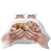 Inspiring Cat Art Drawings Embrace Kitten Coverlet
