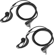 SUNDELY® 2 X Headset Earpiece for Garmin Radio Rino 110 120 130 520HCX 530HCX 610 650 655T 700T 750 755T Walkie Talkie 1-pin PTT G-Shape Ear Clip Hook Hanger