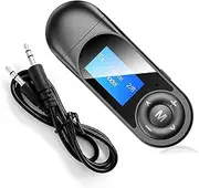 USB Bluetooth 5.0 Transmitter Receiver, Wireless Audio Adapter with AUX 3.5mm for TV, Car, PC, Speaker - High-Fidelity Bluetooth Dongle