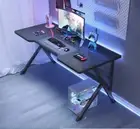 Ergonomic Large Gaming Desk 100CM Computer Desk K-Shaped Gaming Table Black