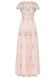 Needle & Thread Petunia Floral-embroidered Tulle Gown - Pink - 14 (UK14 / L) 14 (UK14 / L)