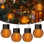 Solar LED Flame Hanging Light Flickering Dancing Outdoor Garden Lantern Lamp