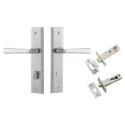 Copenhagen Lever Steppedd Backplate Privacy Kit w Privacy Turn Brushed Chrome