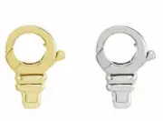 14K 18K Solid Gold Fancy Cast Lobster Claw Clasp Hook w/Ring for Chain 11.5-13mm