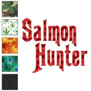 Salmon Hunter Fishing, Vinyl Decal Sticker, 40 Patterns & 3 Sizes, #595