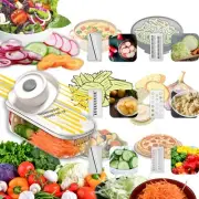 Safe Mandoline Slicer, 6 in 1 Multi Purpose Vegetable Slicer, Veggie Slicer C...