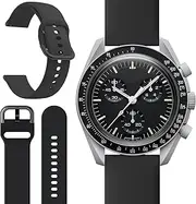 [Miimall] for OMEGA × Swatch Bioceramic MoonSwatch Strap, Soft Silicone Sport Band for Men Women Breathable Lightweight Quick Release Replacement Wristband Strap for Bioceramic MoonSwatch