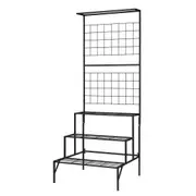 3-Tier Hanging Plant Stand Rack Metal Flower Pot Display Shelf Garden Planter Black