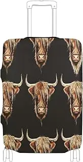 [Joisal] Highland Cow Head Suitcase Covers for Luggage Tsa Approved Fit 18-32 Inch Luggage, Luggage Accessories for Travel, Highland Cow Head, L 26-28 in