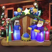 6ft Christmas Inflatable Nativity w/ Angels LED Blow up X-mas Yard, Garden, Lawn
