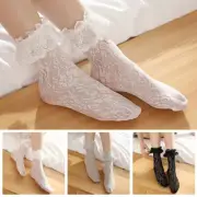 Women Girls Ruffle Lace Ankle Short Socks Lolita Princess Fishnet Socks Hosiery