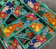 Pokemon Starter Trio Charizard, Venusaur, Blastoise Jet Tag Keychain
