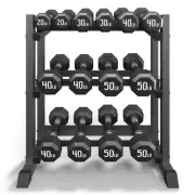 3-Tier Dumbbell Rack Stand Only 1100LB Capacity Adjustable Weight Rack for Ho...