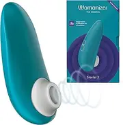 Womanizer Starlet 3 Clitoral Sucking Toy - Clit Stimulator with 6 Suction Speeds - Waterproof Sucker Vibrator - Rechargeable Vibrating Adult Sex Toys for Women and Couples - Turquoise