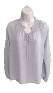 Social Standard by Sanctuary Tallie Peasant Top Woman's Large Lightweight Blue