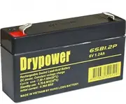 DRYPOWER 6V SEALED LEAD ACID 1.2A RECHARGEABLE BATTERY 6SB1.2P
