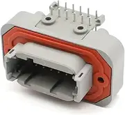 BIZOCA DTM13-12PA 12Pin Automotive Waterproof Connector DT Right Angle PCB Mount Header Wire-to-Board Plug Socket(DTM13-12PA)
