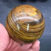 Natural Iron Tiger Eye Quartz Crystal Sphere Ball Healing+Stand Reiki 56-61mm